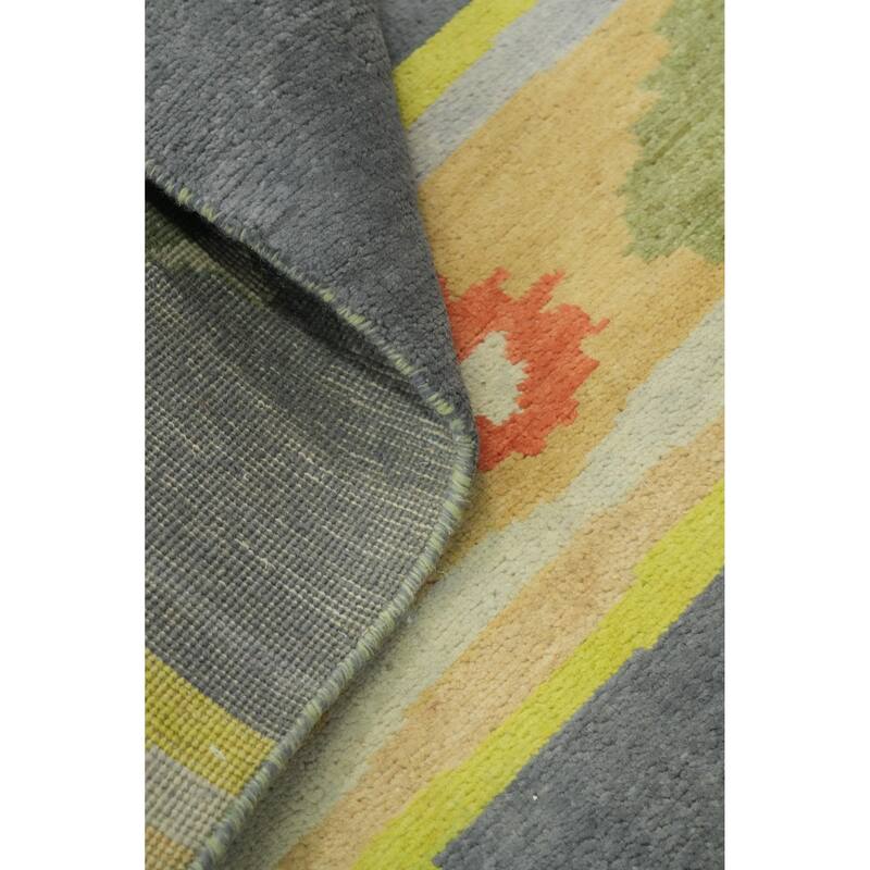 Vegetable Dye Gabbeh Turkish Area Rug Tribal Wool Carpet - 8' 10'' X 6' 0''