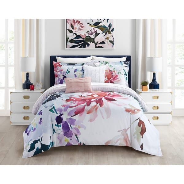 Chic Home Nitobe Gardens 5 Piece Reversible Floral Comforter Set ...