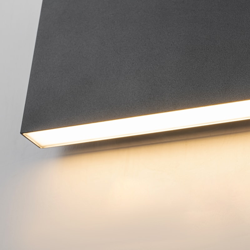 9.8"W Outdoor Rectangular Integrated LED Wall Sconce - 5.5-in H x 9.8-in W x 1.8-in D