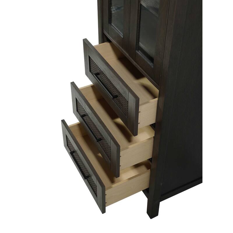 Winslow 16-28 Inch Bath Storage Glass Cabinet