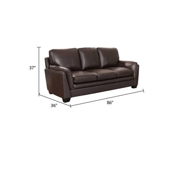 Abbyson Bella Brown Top Grain Leather 3 Piece Living Room Set Bed