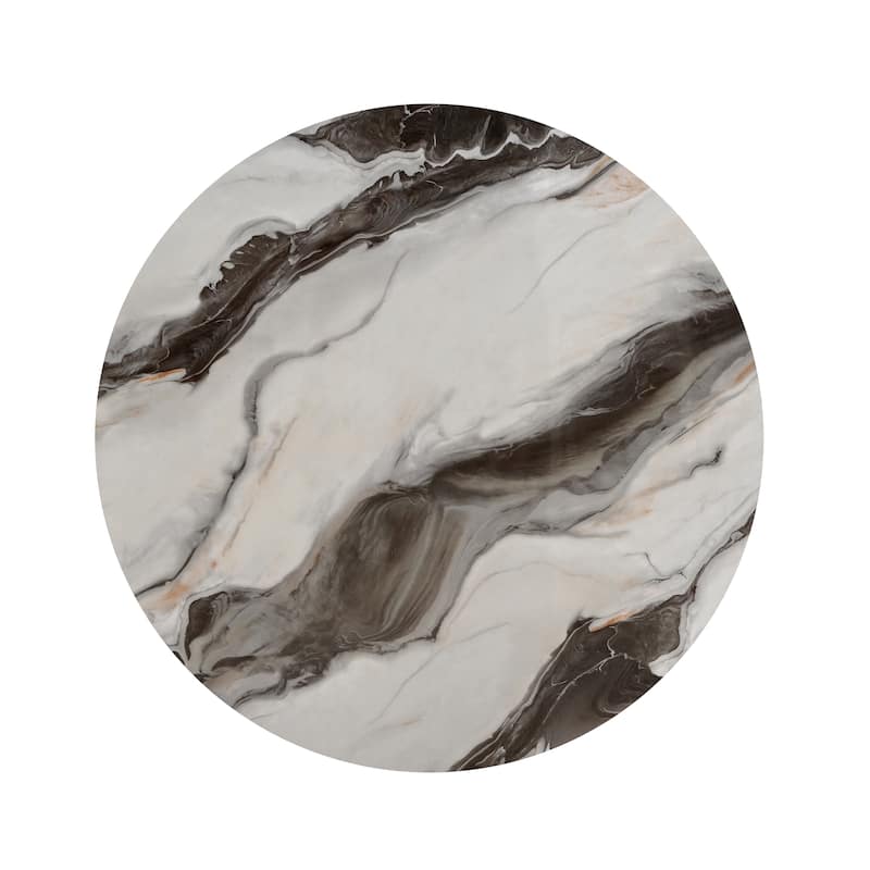 Furniture of America Morai Modern Black and White Wooden Round Coffee Table