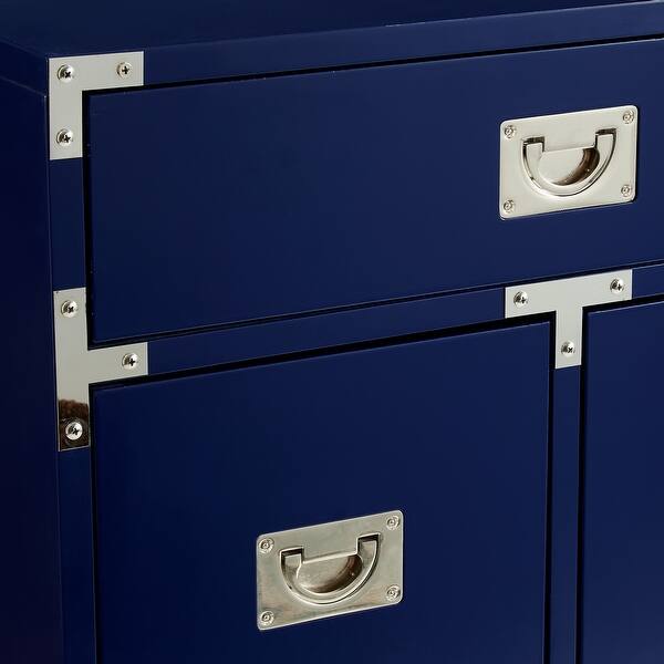 Joliet Wood Lacquer Chrome Table/Accent Table/Nightstand 3 Drawers