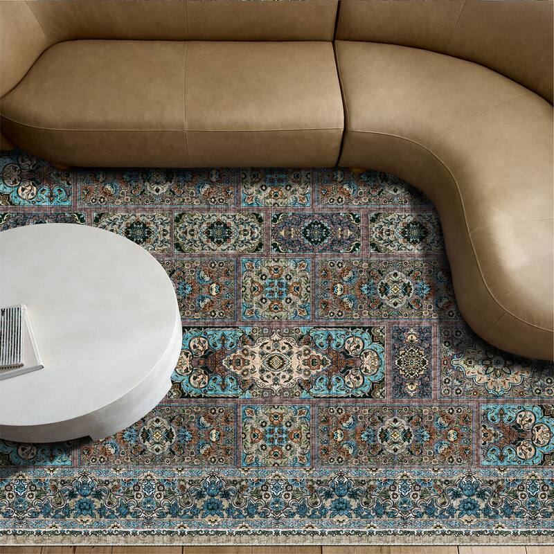Vintage Distressed Carpet - Multi - 8' x 10'