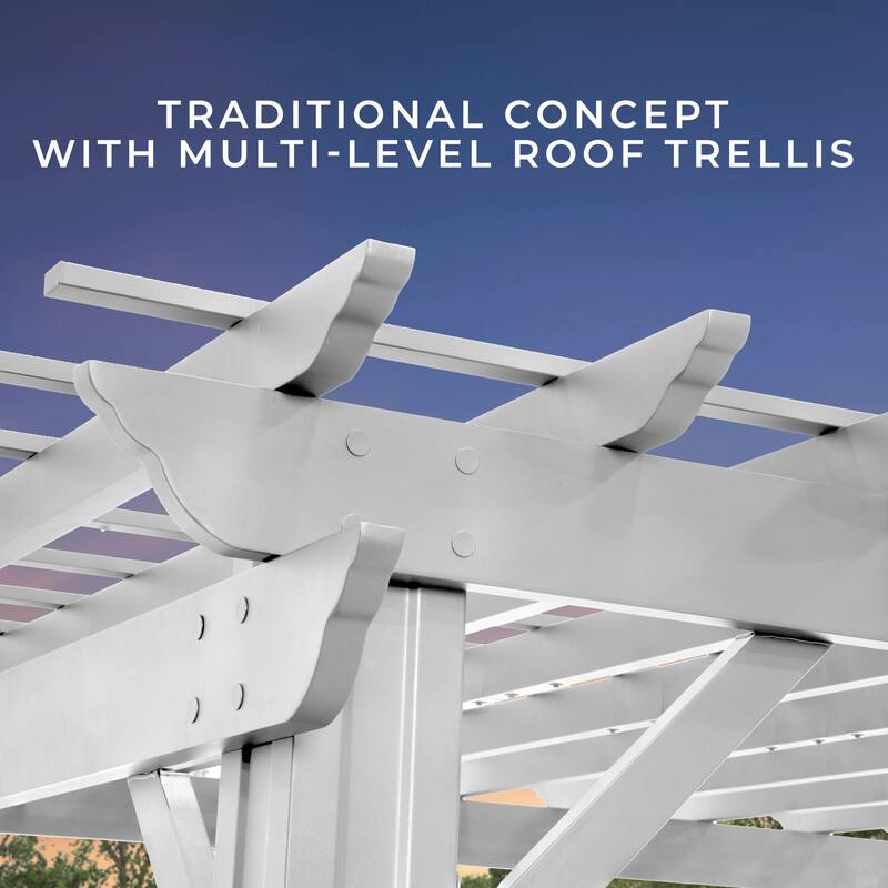 Backyard Discovery Hawthorne 12x10' Galvanized Steel Pergola w/ Canopy