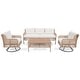 preview thumbnail 7 of 8, 4-Piece Sectional Rattan Outdoor Conversation Set with Swivel Chairs