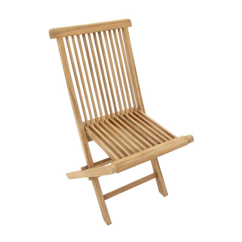 Teak Wood Folding 4 Chair Outdoor Dining Set - Set of 5 Brown - Roche River Decor - 42"W x 42"L x 30"H