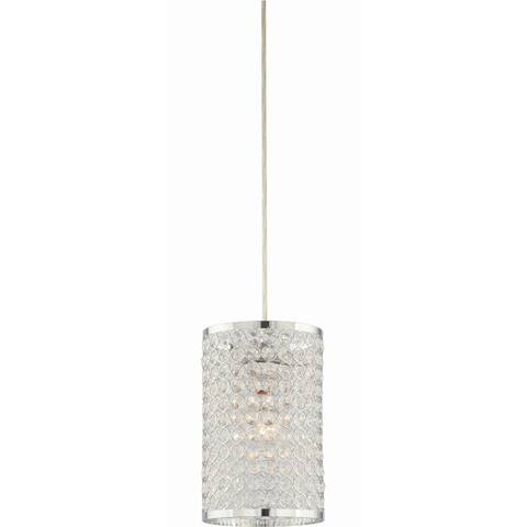 Volume Lighting 1-Light Chrome Cylindrical Hanging Mini Pendant