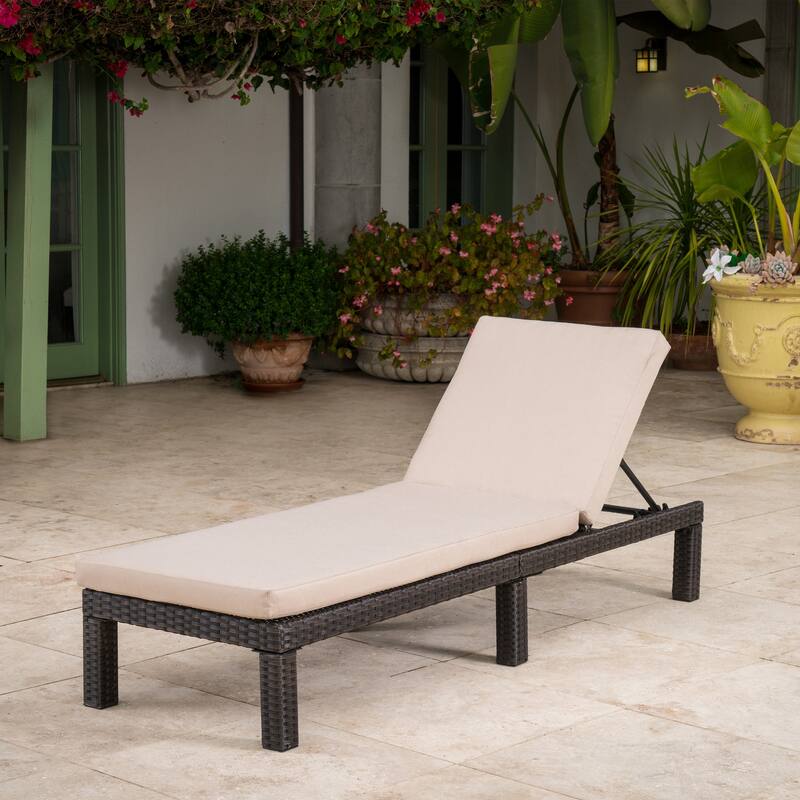 Roomfitters Adjustable Outdoor Wicker Chaise Lounge Chairs with Cushions, Stylish Patio Seating for Sunbathing and Relaxation