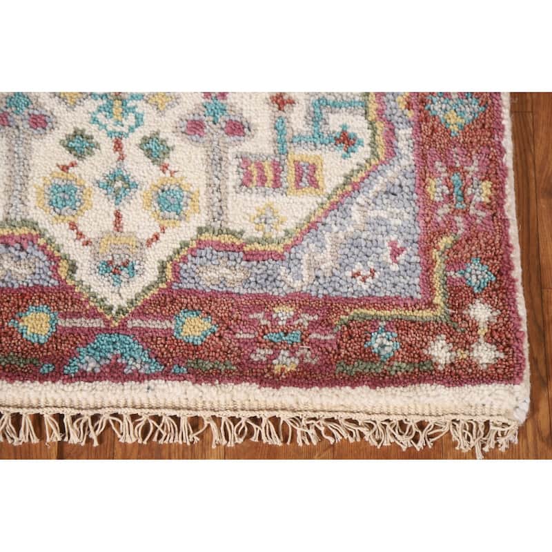 Geometric Kazak Accent Rug Hand-Knotted Wool Carpet - 2'0"x 3'0"