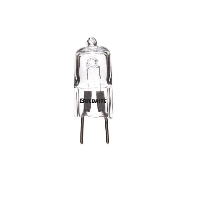 Bulbrite Pack of (5) 50 Watt 120V Dimmable Clear T4 Halogen Mini Light Bulbs with Bi-Pin (GY8) Base, 2900K Soft White Light