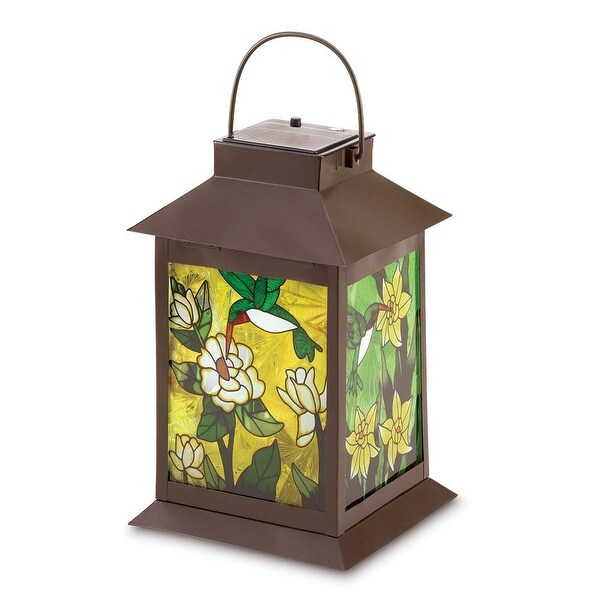 Retro Solar Powered Floral Lantern