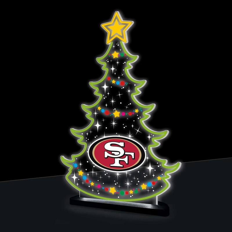 10" LED Tabletop Christmas Tree Desklite Sign, San Francisco 49ers