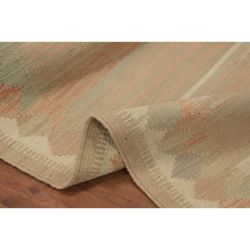 Hand Woven Oriental 100% Wool Carpet Southwestern Tribal Oranges & Rust Kilim Area Rug - 4' 3'' X 2' 3''