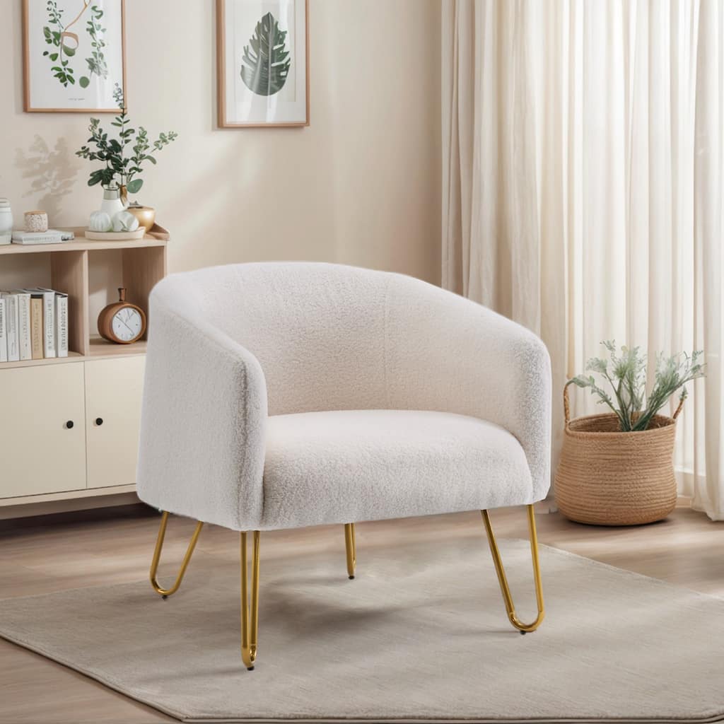 Modern Lite Luxury Gold Legged Accent Chair Versatile Pick for Living Room Bedroom​