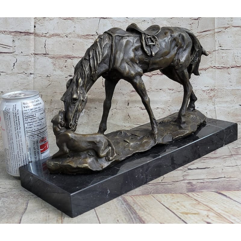 Friendship Between Imitative Horse Imitative Dog Bronze Statue Sculpture Equestrian Decor