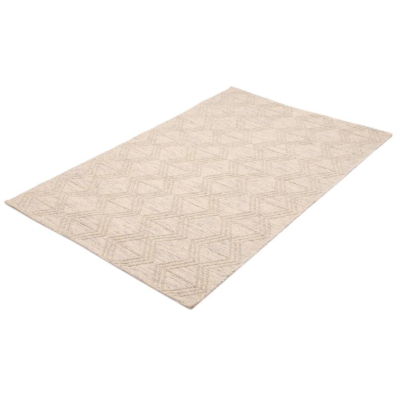 ECARPETGALLERY Braid weave Sienna Khaki Wool Rug - 5'0 x 8'0