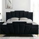preview thumbnail 7 of 16, Glim Art Deco Velvet Upholstered Tufted Platform Bed by Furniture of America