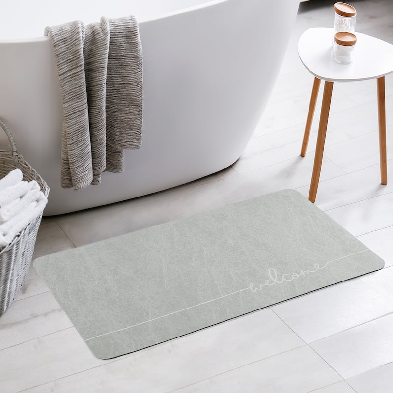 Absorbent Bath Mat Rug, Quick Drying Mat Bath Mat Non-Slip Floor Rug Rubber Backed for Bathroom Kitchen Shower Sink