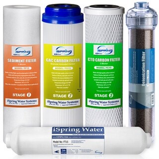 Spring Di Filter iSpring F4-FD15 5-Piece RO/DI Replacement Filter Cartridges - Bed Bath ...