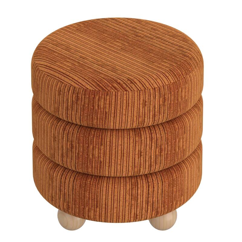 Modern Fabric Round Ottoman