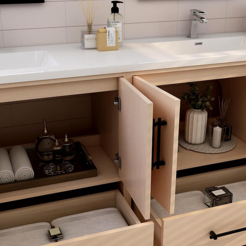 Victoria 84'' Freestanding Vanity with Double Reinforced Acrylic Sink - 83.5