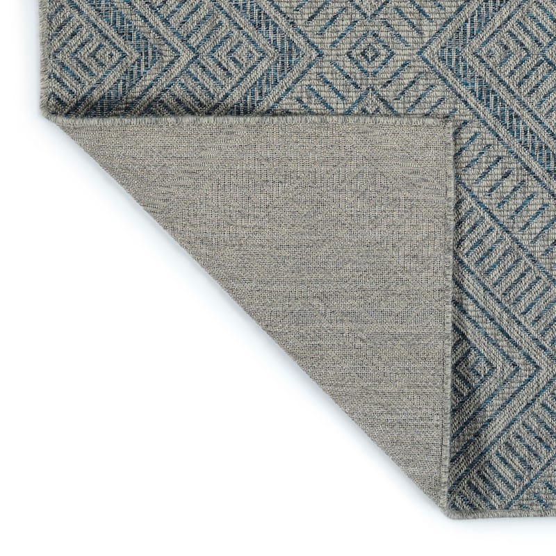 Modern Transitional Geometric Southwestern Textured High-Low Cut & Loop Runner - 2x 6
