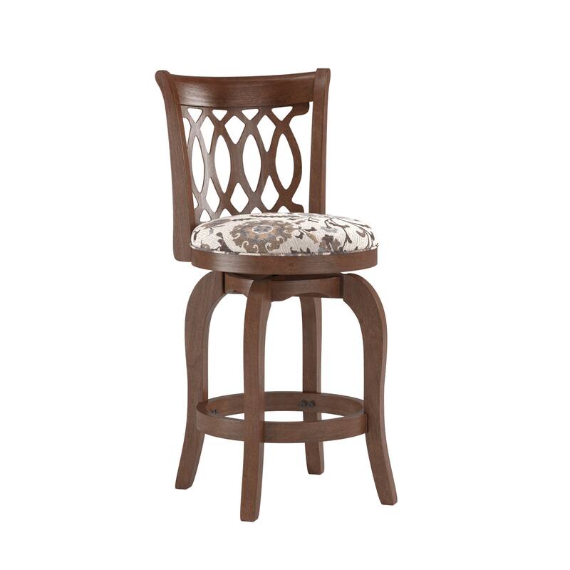 Verona Swivel 24-inch Counter Height Stool by iNSPIRE Q Classic - Fossil Print (made to order) - Scroll