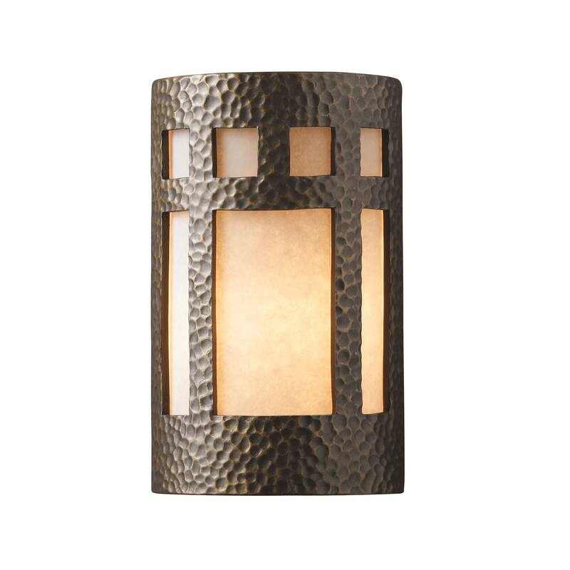 Justice Design Ambiance ADA Brass Small Prairie Window Wall Sconce - Gold