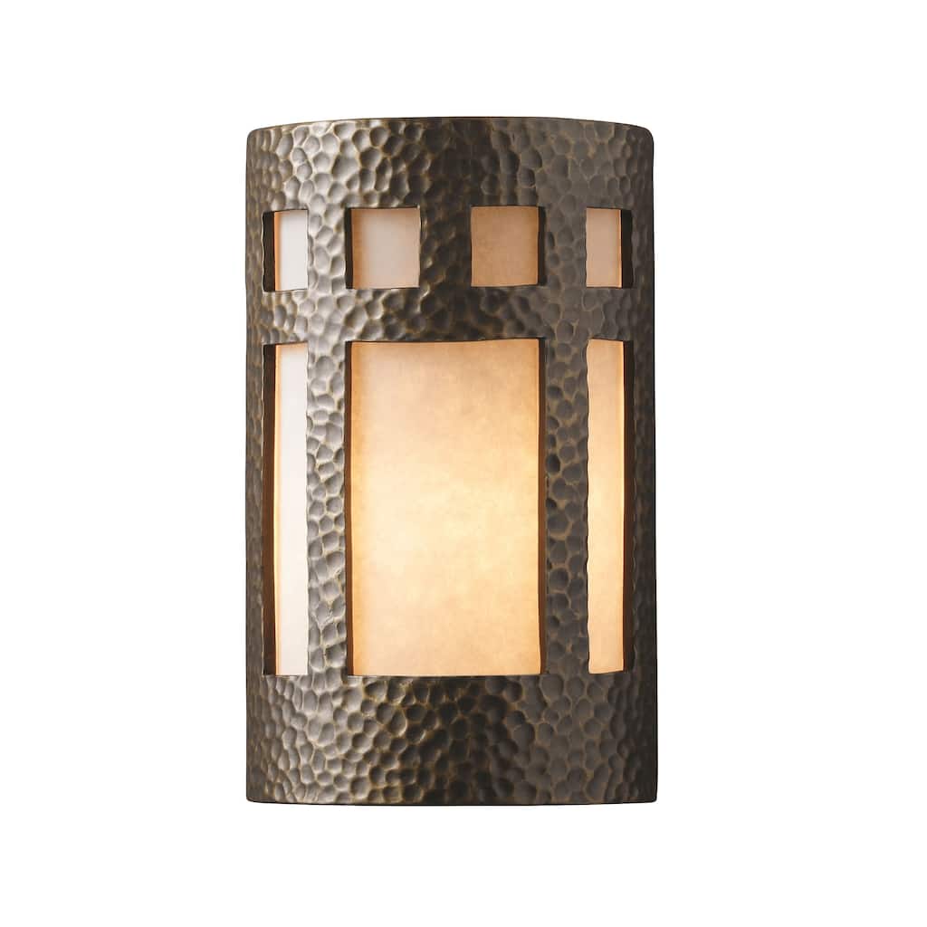 Justice Design Ambiance ADA Brass Small Prairie Window Wall Sconce - Gold