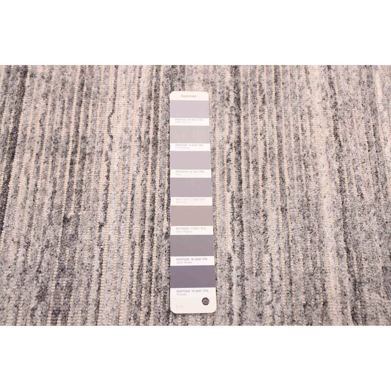 ECARPETGALLERY Hand Loomed Kashkuli Gabbeh Grey Viscose Rug - 5'3 x 7'11