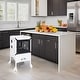 preview thumbnail 51 of 61, Kids Wooden Kitchen Step Stool with Safety Rails and Anti-Slip Mat, Kids Countertop Step Stools for Kids White