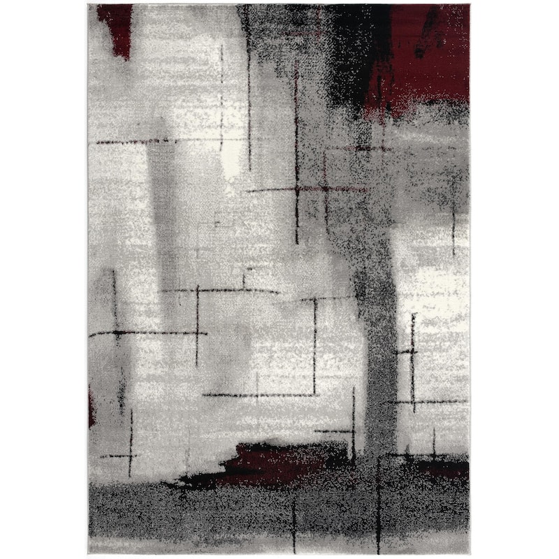 HomeRoots Abstract Abstract Square Area Rug - 27.00 in. x 24.00 in. x 0.30 in.