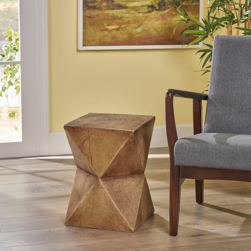Roomfitters Waylon Accent Side Table, Modern Geometric End Table for Living Room or Bedroom, Natural - Natural