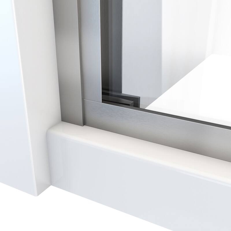 DreamLine Duet Plus 44-48 in. W x 72 in. H Semi-Frameless Bypass Sliding Shower Door in Brushed Nickel