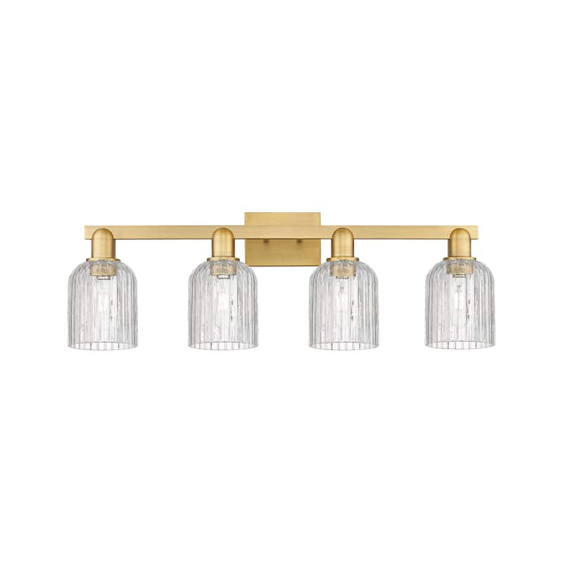 Innovations Lighting 716-4W-11-32 Bridal Veil Vanity Bridal Veil 4 - Brushed Brass / Clear