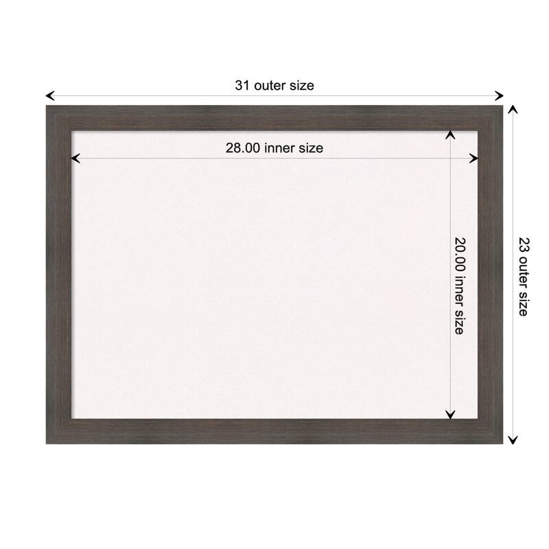 Hardwood Narrow Wood Framed White Corkboard Bulletin Board - Hardwood Chocolate Narrow - Board Size 28x20