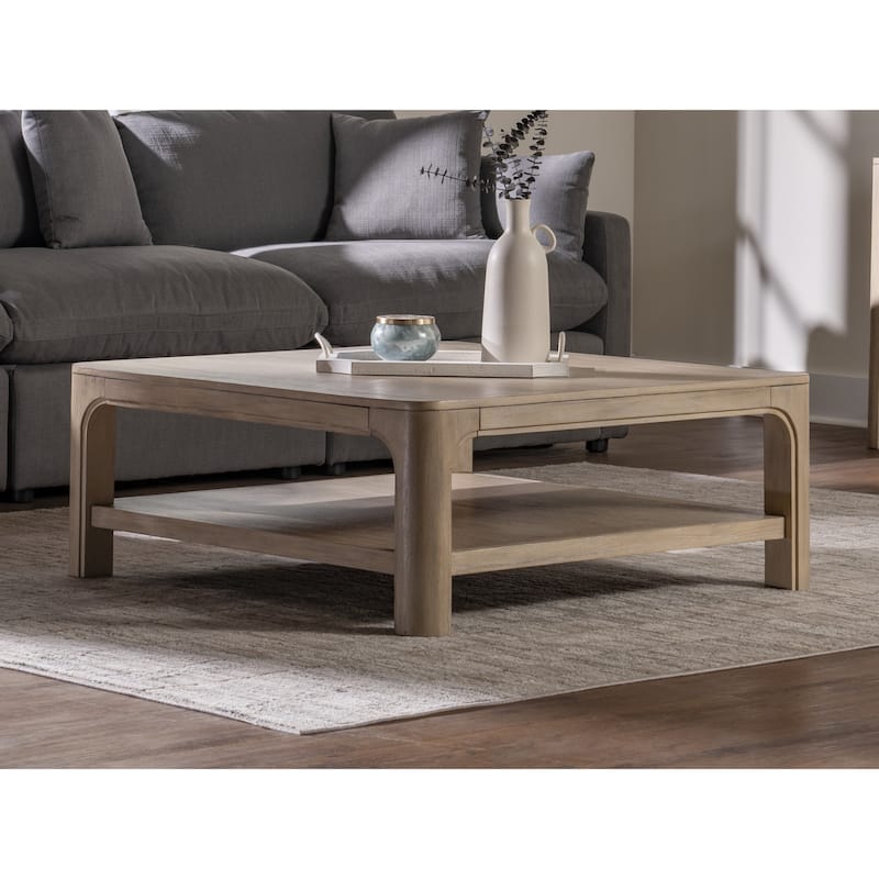 Solano Square Wood Cocktail Coffee Table Weathered Mango - 40" x 40" x 16"