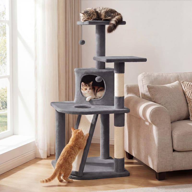 Gymax Cat Tree Multi-Level Cat Tower w/ Top Perches & Cozy Condo