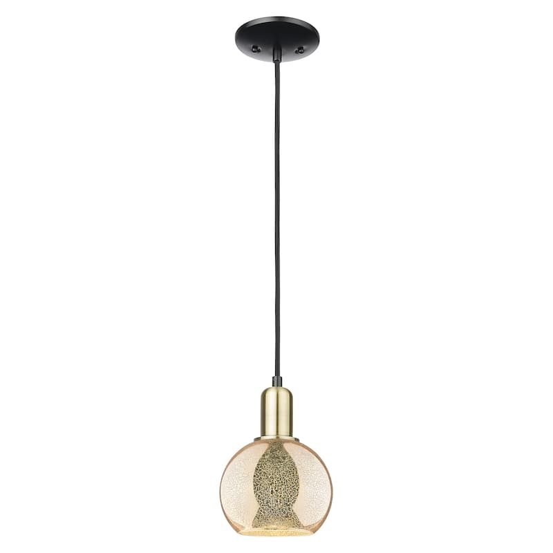 Innovations Lighting Endless Possibilities Arcadia - Athens - 1 Light 6" Cord Hung Mini Pendant - Mercury/Black Antique Brass