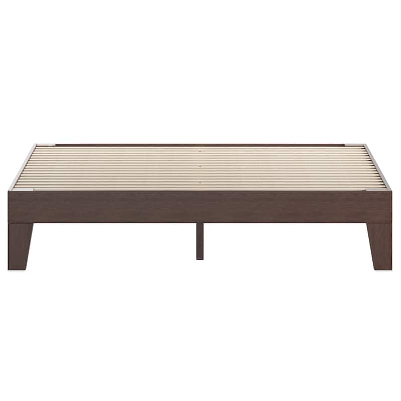 Wood Platform Bed with 14 Wooden Support Slats
