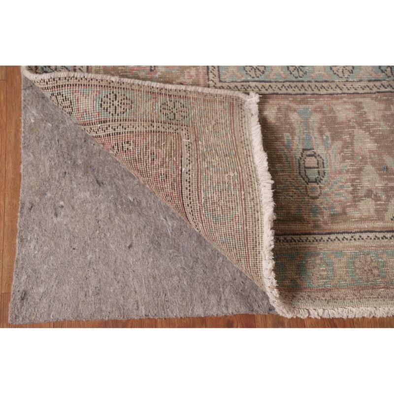 Pink Distressed Tabriz Persian Antique Rug Hand-knotted Wool Carpet - 9'5" x 12'3"