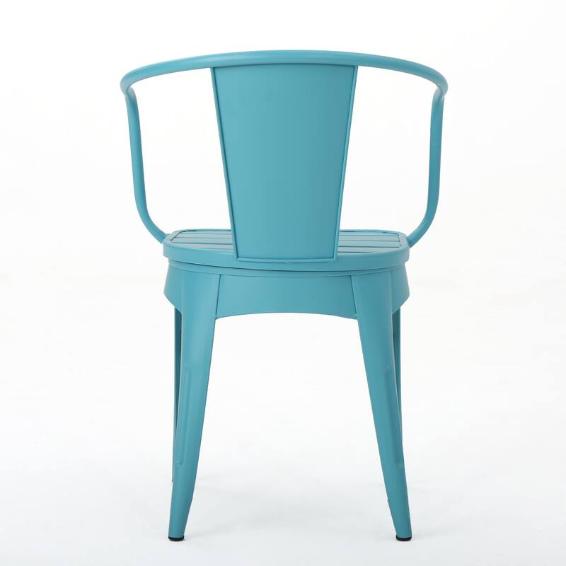 3 PC Metal Set For With a small side table and two matching cafe chairs