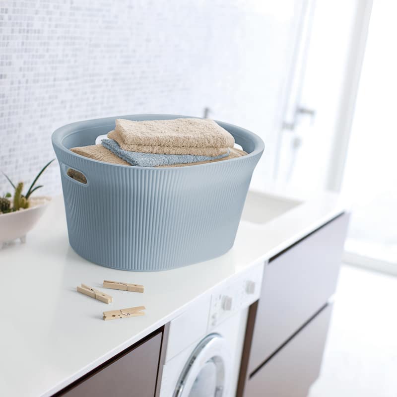 Superio Ribbed Laundry Basket, 2 Pack - 17"W x 10.5"D x 20.5"H