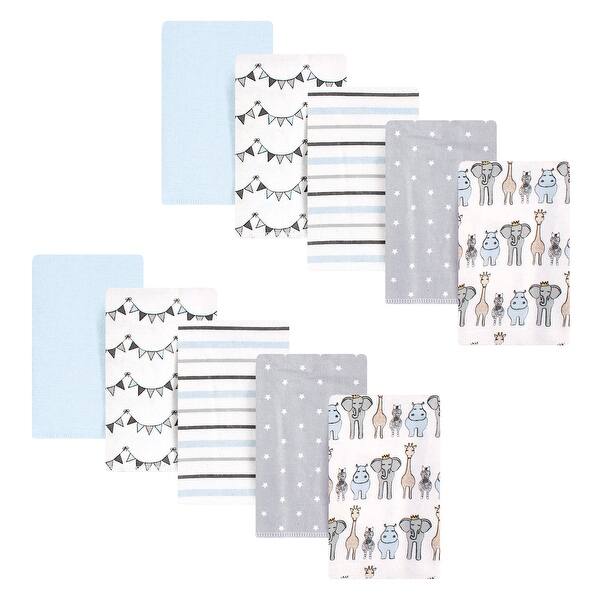 slide 1 of 1, Hudson Baby Infant Boy Cotton Flannel Burp Cloths, Royal Safari, One Size - Blue Royal Safari - One Size One Size - Blue Royal Safari