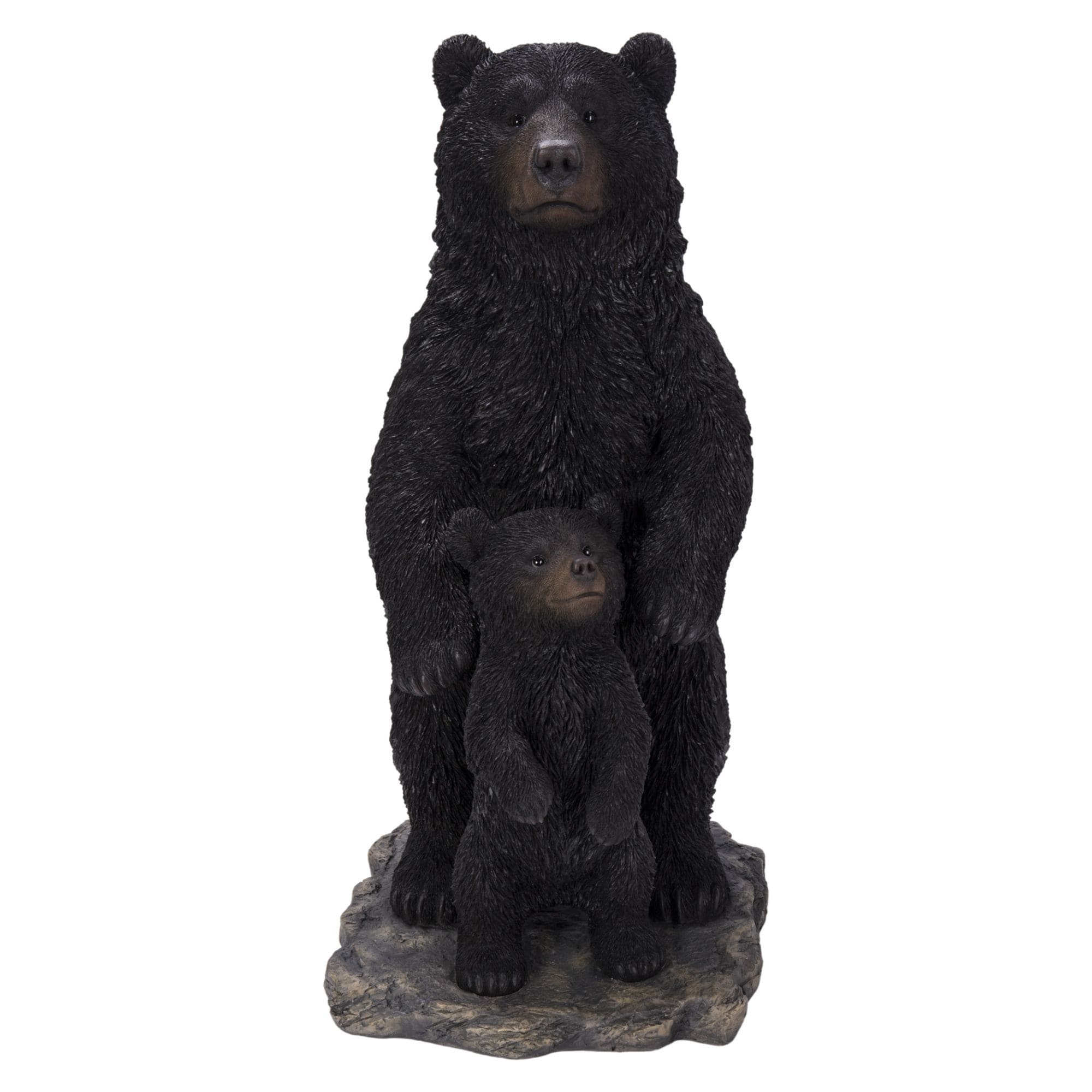 Mother and Baby Black Bears Outdoor Garden Statue - 24.5"
