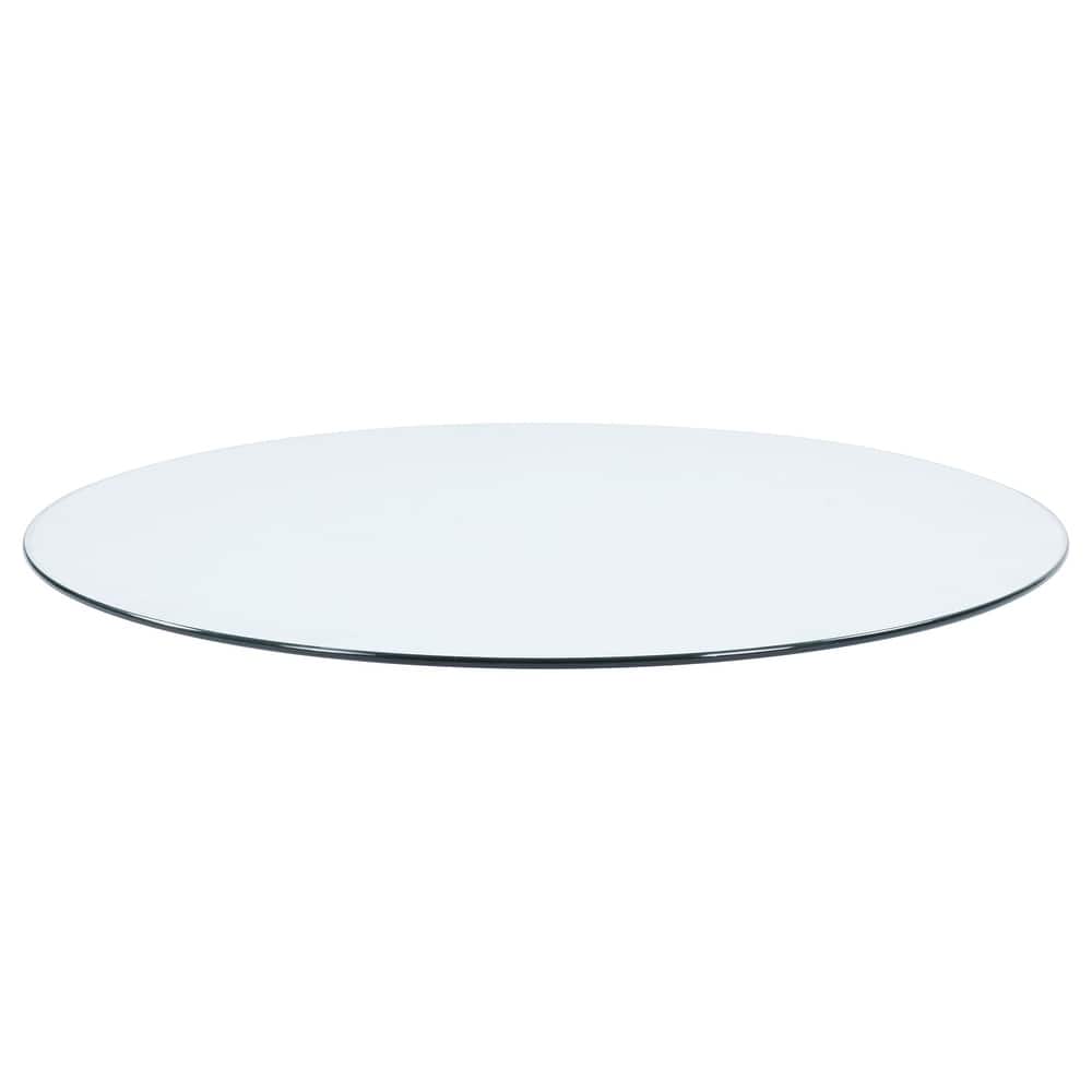 Round Casual Clear Tempered Glass Finish Top - Clear Glass