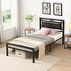preview thumbnail 1 of 12, Twin Size Metal Bed Frame with Strong Steel Structure,Modern Design, Durable and Quiet Black