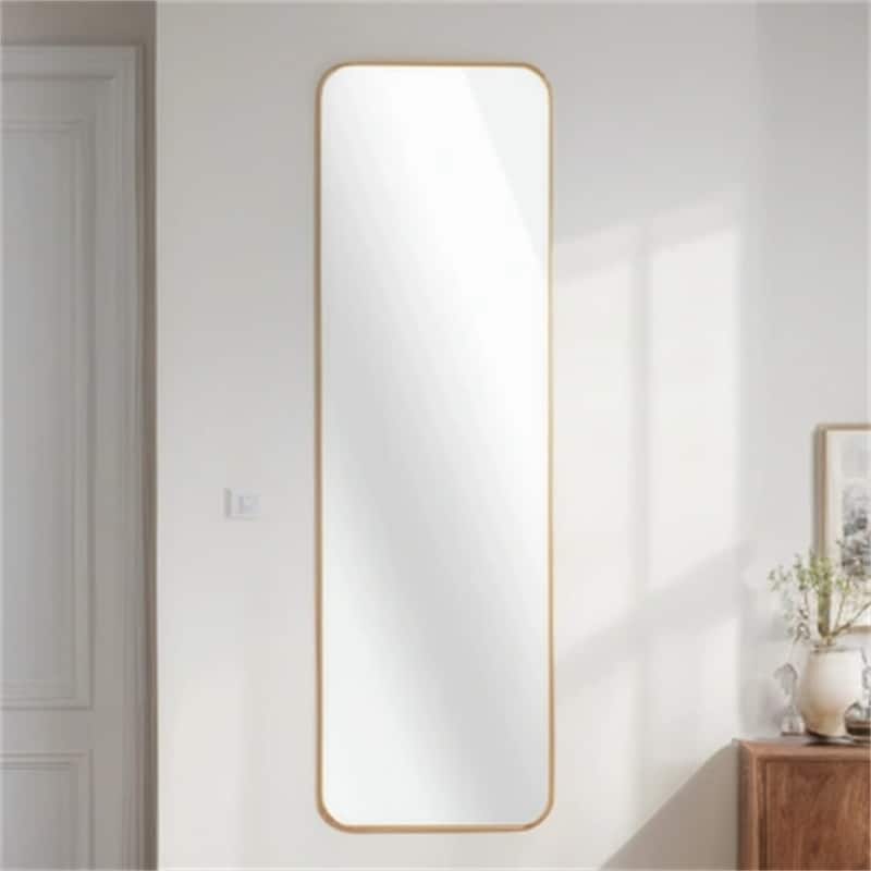 47"x14" Rectangular Mirror with Aluminum Frame for Bathroom