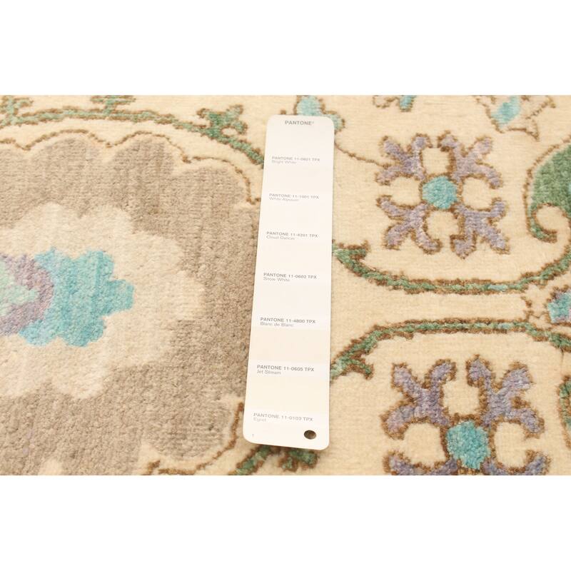 ECARPETGALLERY Handknotted Lahore Finest Collection Cream Wool Rug 4